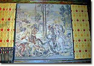 Tapestry of men on horseback