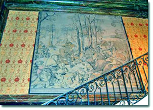 Tapestry depicting boar hunt