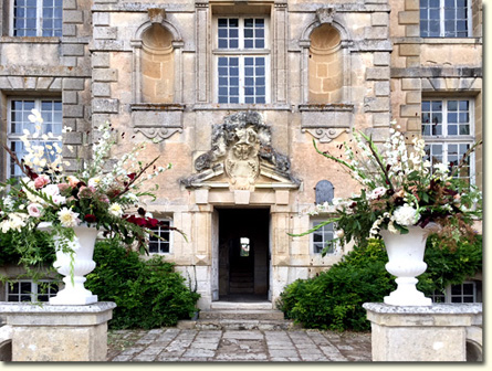Entrance adorned with flowers